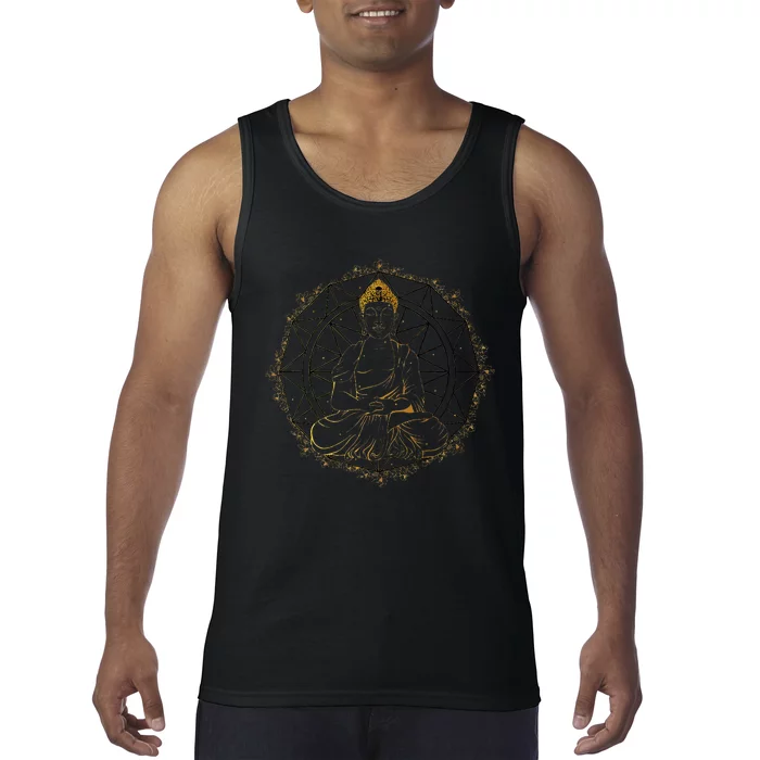 Buddha Figurine Statue Guatama Buddhism Meditation Zen Yoga Tank Top