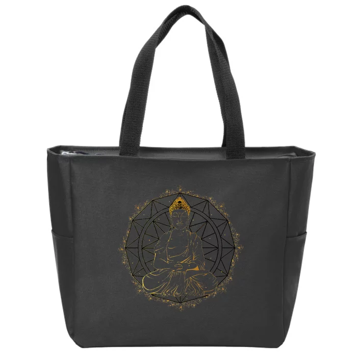 Buddha Figurine Statue Guatama Buddhism Meditation Zen Yoga Zip Tote Bag