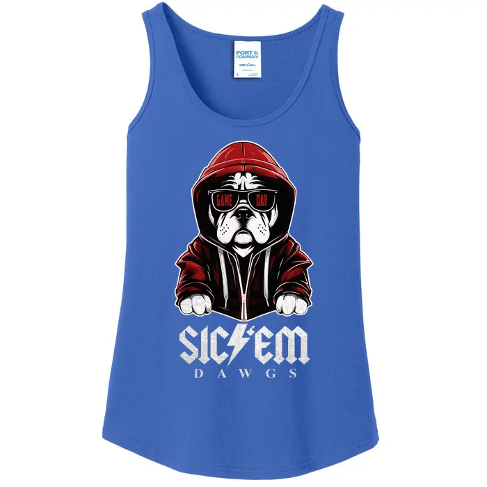 Bulldogs Football Spirit Game Day Vintage Retro Sports Lover Ladies Essential Tank