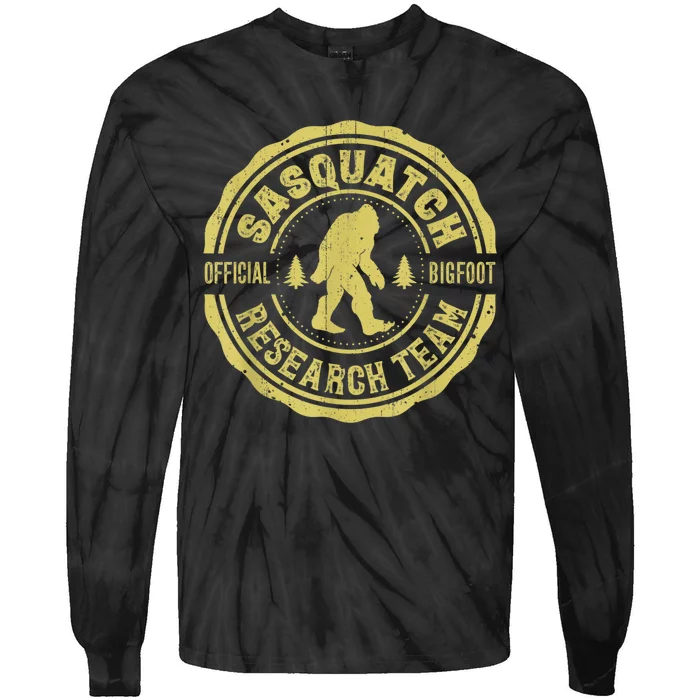 Bigfoot Finding Sasquatch Research Team Men Retro Vintage Tie-Dye Long Sleeve Shirt