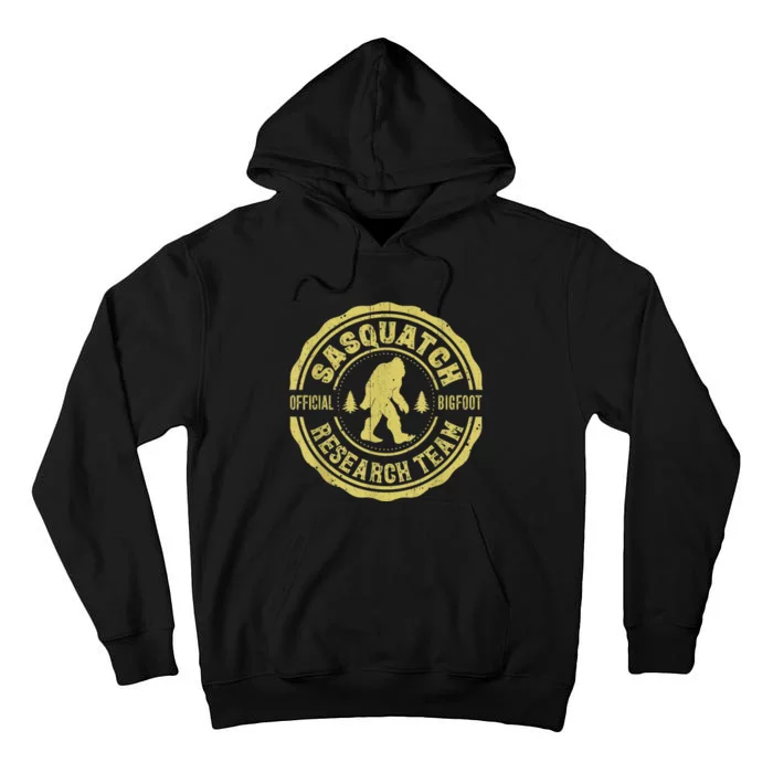 Bigfoot Finding Sasquatch Research Team Men Retro Vintage Tall Hoodie