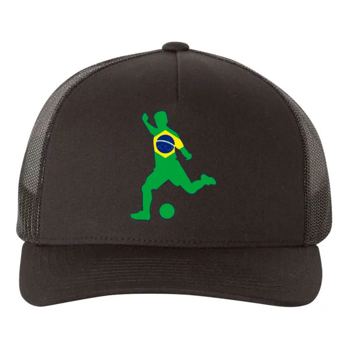 Brazil Flag Soccer Player Brasil Futbol Brazilian Football Yupoong Adult 5-Panel Trucker Hat