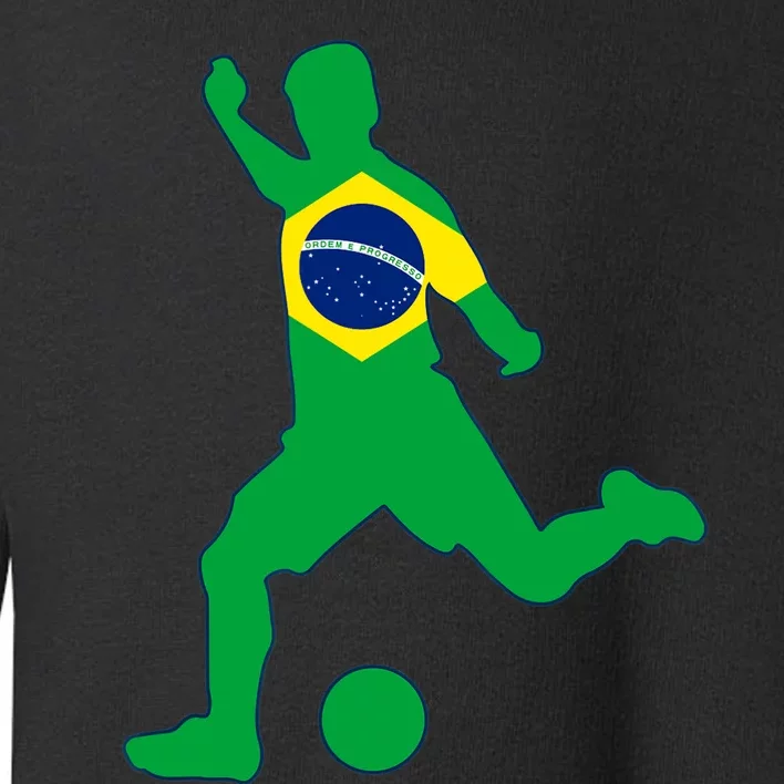 Brazil Flag Soccer Player Brasil Futbol Brazilian Football Toddler Sweatshirt