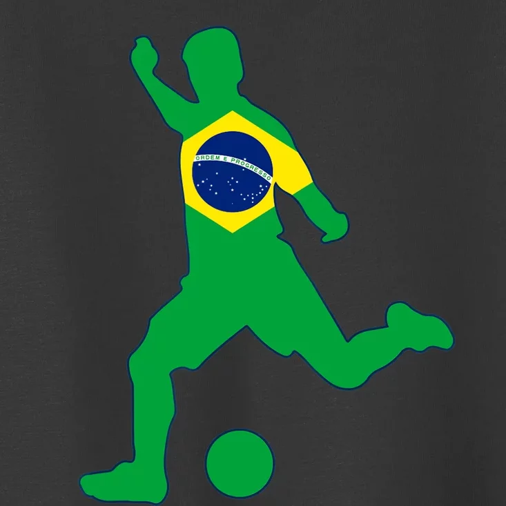 Brazil Flag Soccer Player Brasil Futbol Brazilian Football Toddler T-Shirt