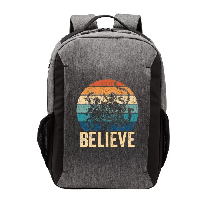 Believe Flying Spaghetti Monster Fsm Pastafari Pastafarian Vector Backpack