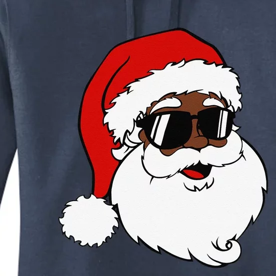 Black Funny Santa Claus Sunglasses Christmas Xmas Women's Pullover Hoodie