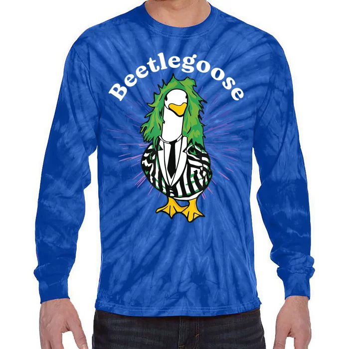 Beetlegoose Funny Silly Goose Spooky Tie-Dye Long Sleeve Shirt