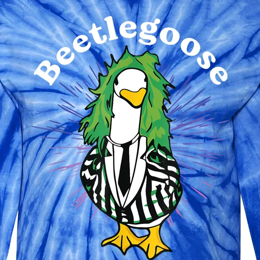 Beetlegoose Funny Silly Goose Spooky Tie-Dye Long Sleeve Shirt