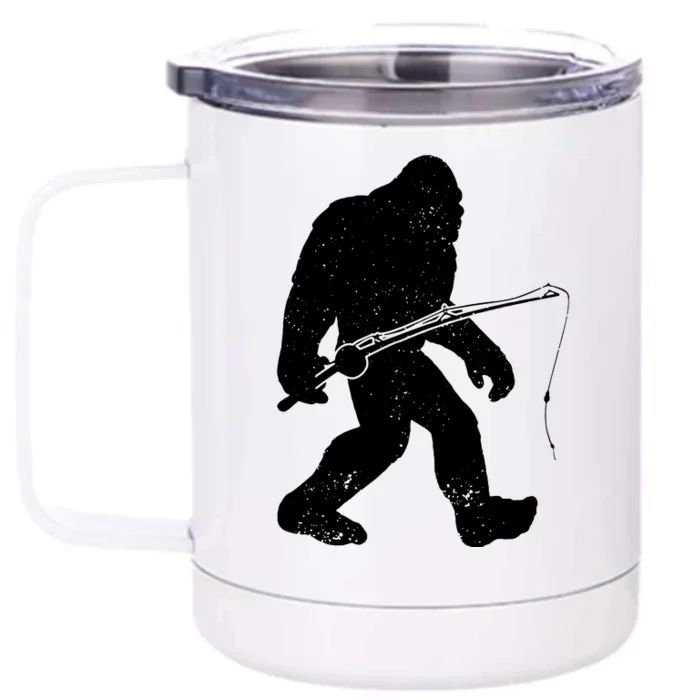 Bigfoot Fishermen Sasquatch Fishing Funny Retro Front & Back 12oz Stainless Steel Tumbler Cup