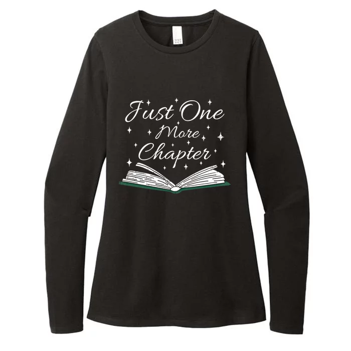 Bookaholic Funny Saying About Books Just One More Chapter Gift Womens CVC Long Sleeve Shirt