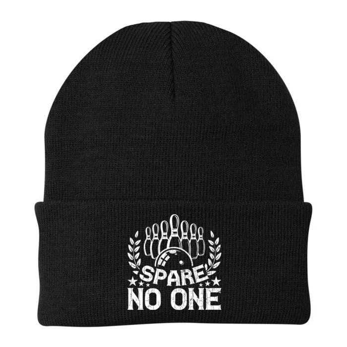 Bowling Funny Spare No One Graphic For Bowlers Gift Knit Cap Winter Beanie