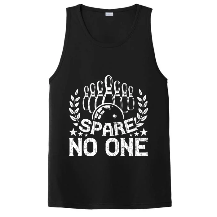 Bowling Funny Spare No One Graphic For Bowlers Gift Performance Tank