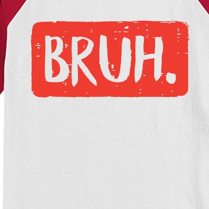 Bruh Funny Saying Meme Bro Mom Slang Boy Girl Kids Colorblock Raglan Jersey