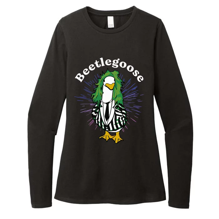 Beetlegoose Funny Silly Goose Spooky Design Womens CVC Long Sleeve Shirt