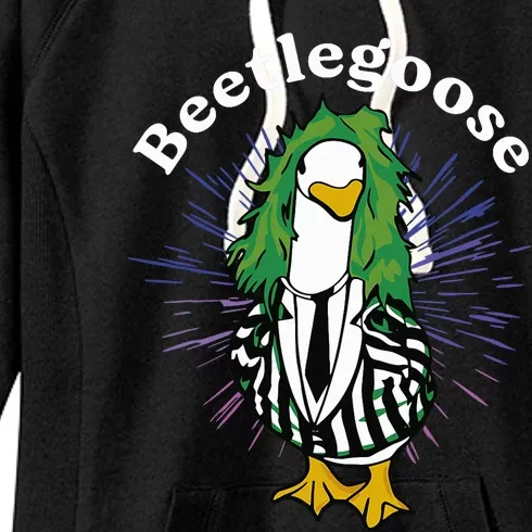 Beetlegoose Funny Silly Goose Spooky Design Women's Fleece Hoodie