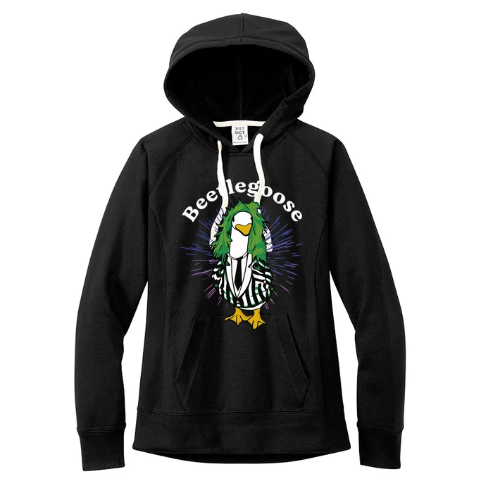 Beetlegoose Funny Silly Goose Spooky Design Women's Fleece Hoodie