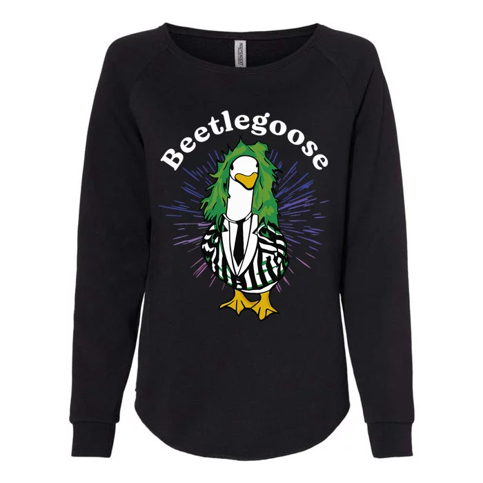 Beetlegoose Funny Silly Goose Spooky Design Womens California Wash Sweatshirt