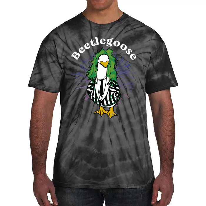 Beetlegoose Funny Silly Goose Spooky Design Tie-Dye T-Shirt