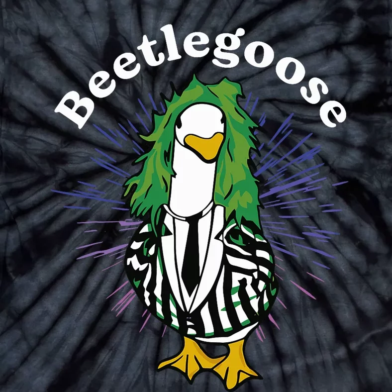 Beetlegoose Funny Silly Goose Spooky Design Tie-Dye T-Shirt