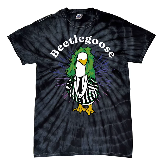 Beetlegoose Funny Silly Goose Spooky Design Tie-Dye T-Shirt