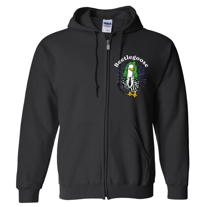 Beetlegoose Funny Silly Goose Spooky Design Full Zip Hoodie