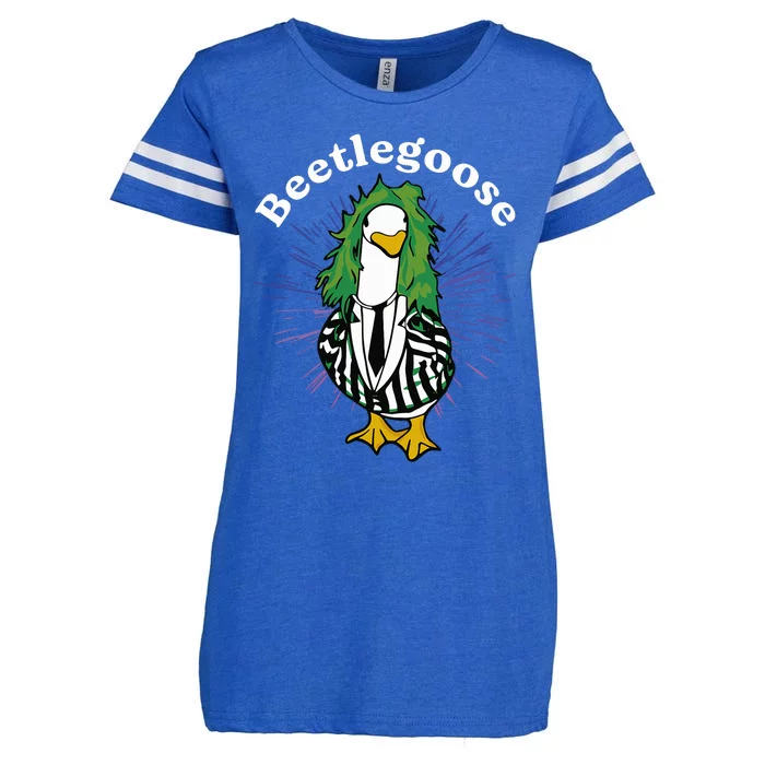 Beetlegoose Funny Silly Goose Spooky Design Enza Ladies Jersey Football T-Shirt