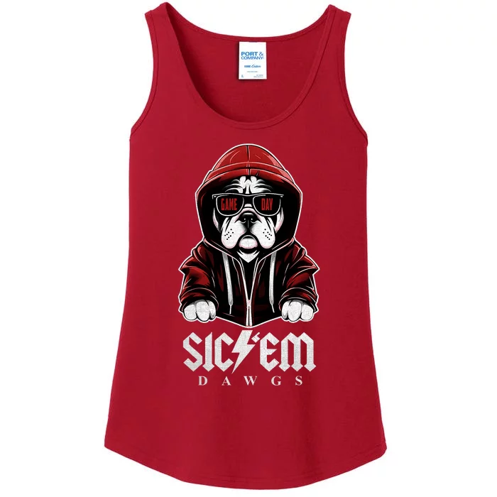 Bulldogs Football Spirit Game Day Vintage Retro Sports Lover Ladies Essential Tank