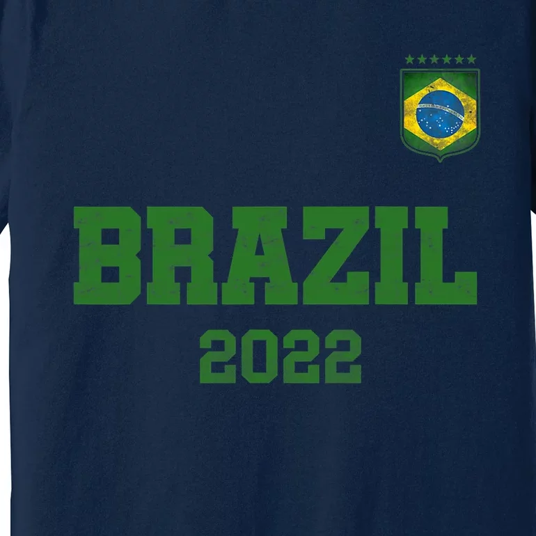 Brazil Flag Soccer Player Jersey Support Brazil Premium T-Shirt