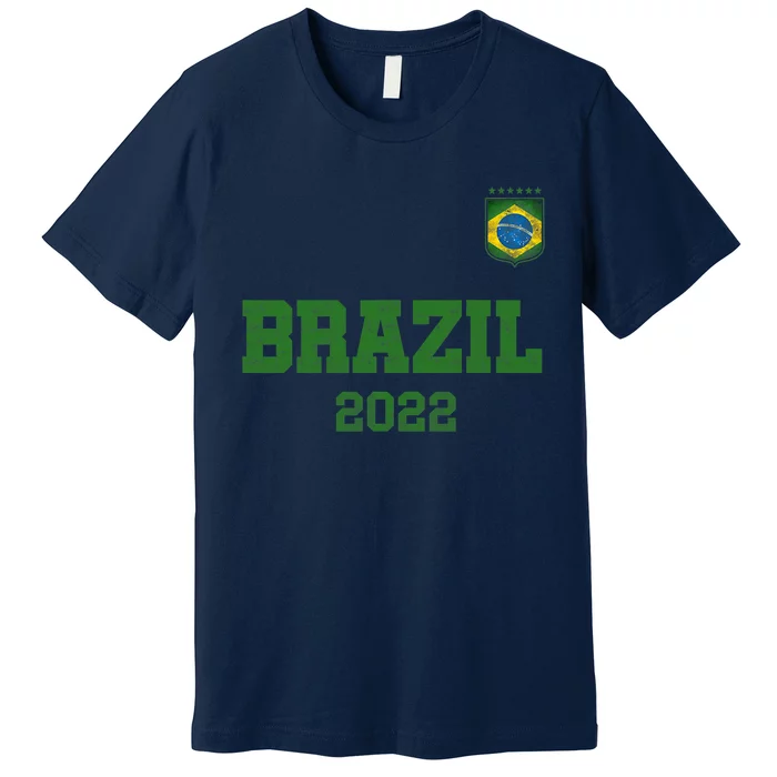 Brazil Flag Soccer Player Jersey Support Brazil Premium T-Shirt