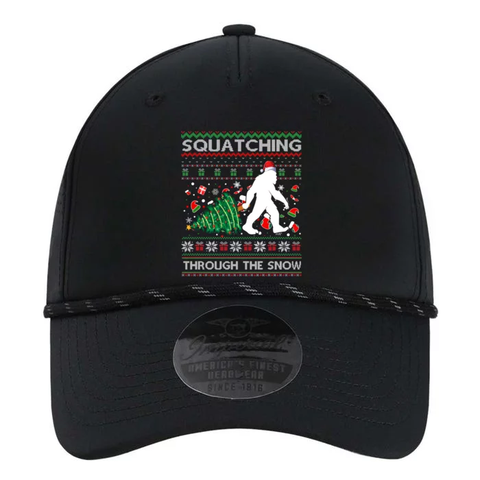 Big Foot Squatching Through The Snow Sasquatches Christmas Gift Performance The Dyno Cap