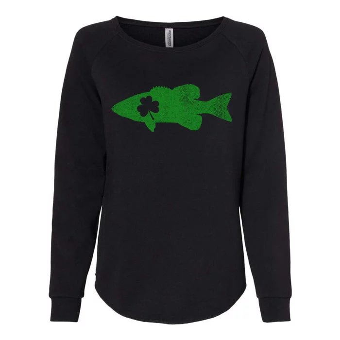 Bass Fishing St Patrick's Day Shamrock Fisher Dog Gift Meaningful Gift Womens California Wash Sweatshirt