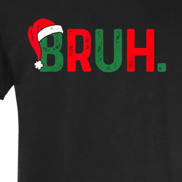 Bruh Funny Saying Bro Teens Boy Christmas Pajamas Xmas Garment-Dyed Heavyweight T-Shirt