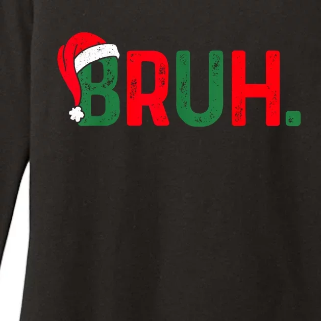 Bruh Funny Saying Bro Teens Boy Christmas Pajamas Xmas Womens CVC Long Sleeve Shirt