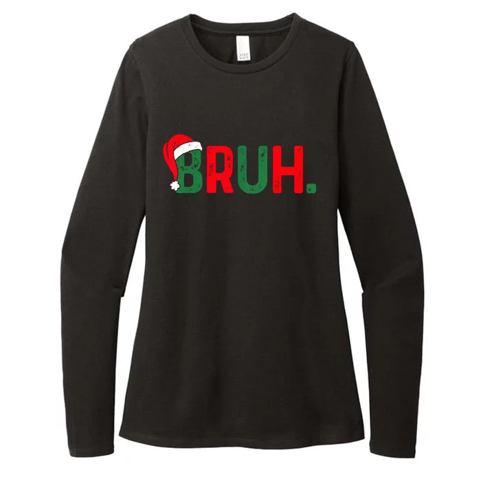 Bruh Funny Saying Bro Teens Boy Christmas Pajamas Xmas Womens CVC Long Sleeve Shirt