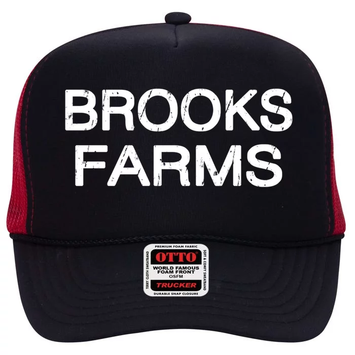 Brooks Farms Squad Family Reunion Last Name Team Gift High Crown Mesh Trucker Hat