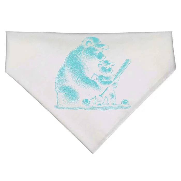 Baseball Funny Sport Baseball Vibes Papa Bear Great Gift USA-Made Doggie Bandana