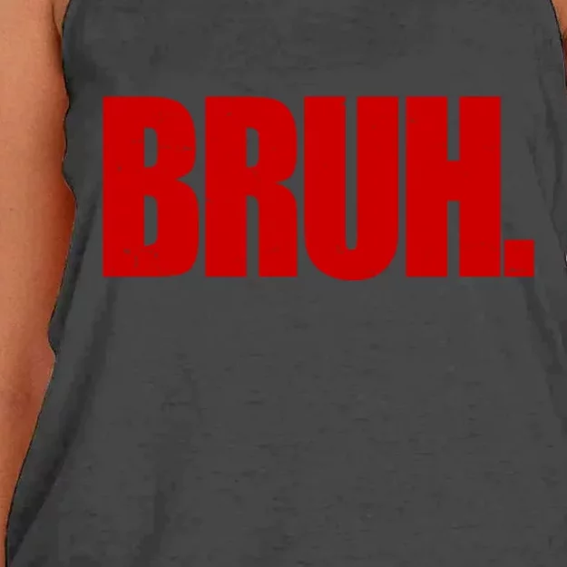 Bruh Funny Saying Women's Knotted Racerback Tank