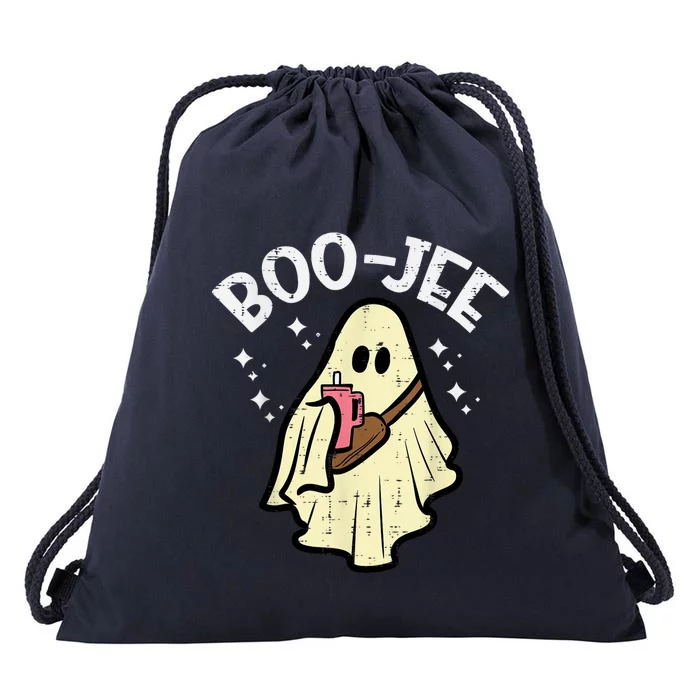 Boojee Funny Spooky Season Retro Halloween Costume Ghost Drawstring Bag