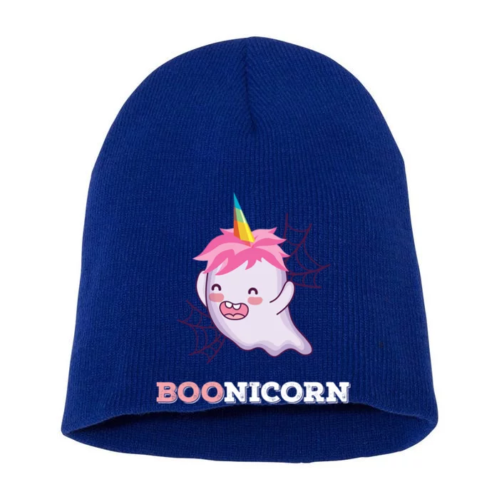 Boonicorn Funny Spooky Boo Ghost Unicorn Halloween Costume Meaningful Gift Short Acrylic Beanie