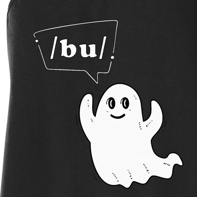 Boo Funny Slpa Halloween Slp Speech Therapy Ipa Pathology Women's Racerback Tank