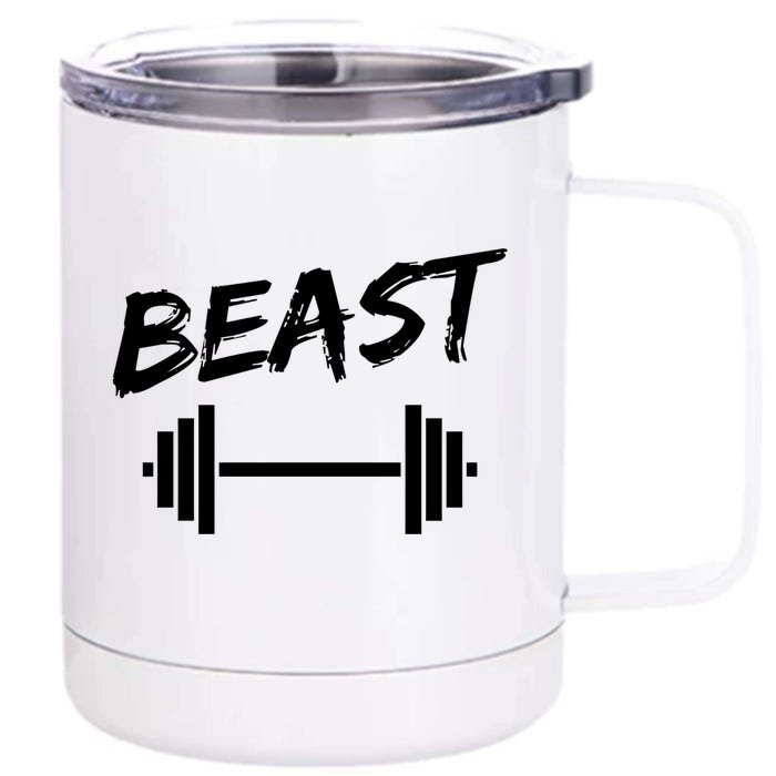 Beast Father Son Fitness Bodybuilding Matching Gift Front & Back 12oz Stainless Steel Tumbler Cup