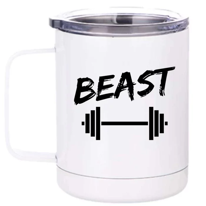 Beast Father Son Fitness Bodybuilding Matching Gift Front & Back 12oz Stainless Steel Tumbler Cup