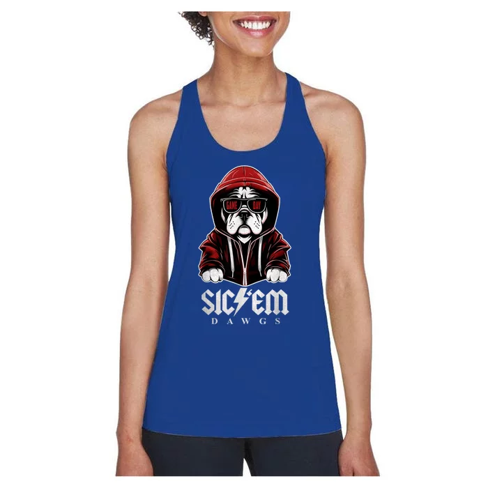 Bulldogs Football Spirit Game Day Vintage Retro Sports Lover Women's Racerback Tank