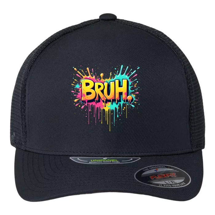 Bruh Funny Saying Meme Bro Teen Slang Flexfit Unipanel Trucker Cap