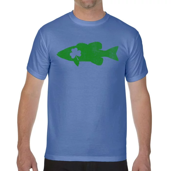 Bass Fishing St Patrick's Day Shamrock Fisher Dog Gift Comfort Colors T-Shirt