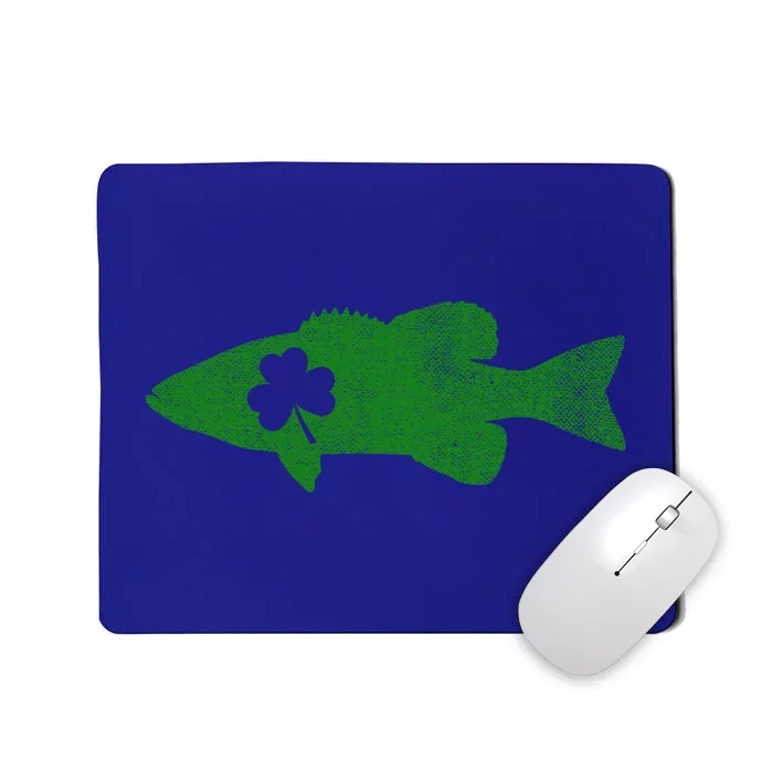 Bass Fishing St Patrick's Day Shamrock Fisher Dog Gift Mousepad