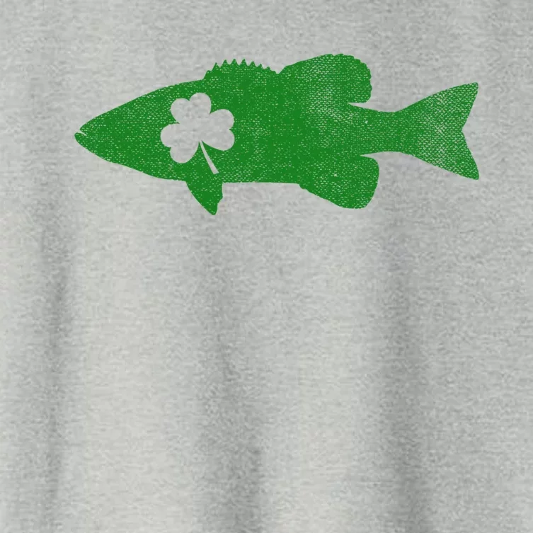 Bass Fishing St Patrick's Day Shamrock Fisher Dog Gift Women's Crop Top Tee