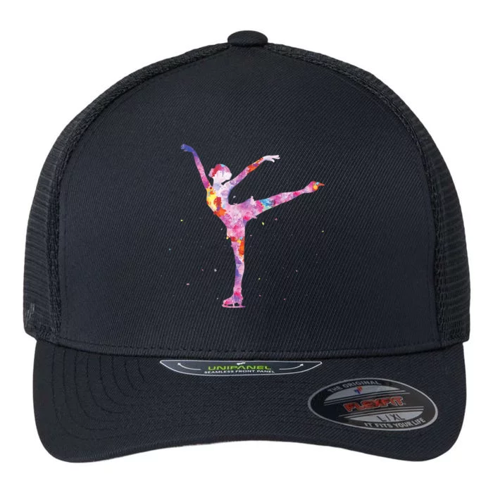 Beautiful Figure Skater Girl Gift Idea Figure Ice Skating Flexfit Unipanel Trucker Cap