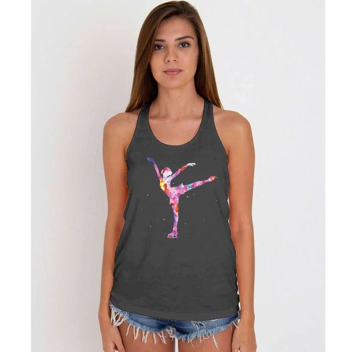 Beautiful Figure Skater Girl Gift Idea Figure Ice Skating Women's Knotted Racerback Tank