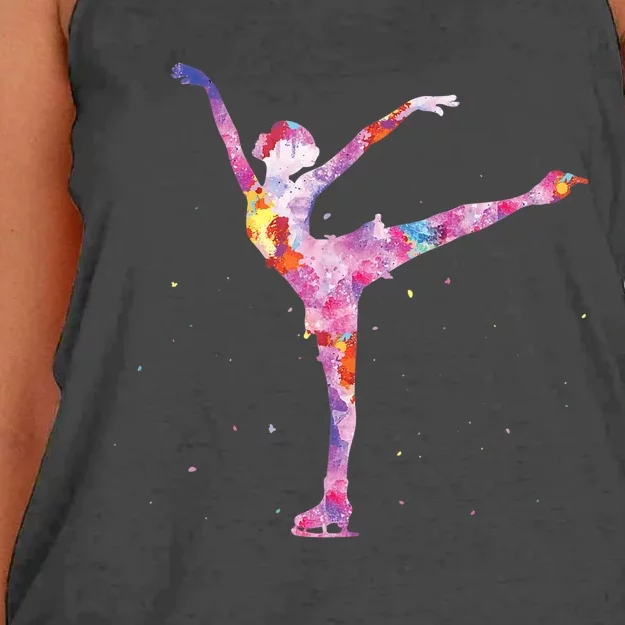 Beautiful Figure Skater Girl Gift Idea Figure Ice Skating Women's Knotted Racerback Tank